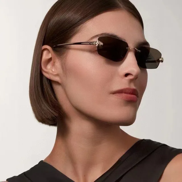 Cartier Panthère de Cartier Lunettes de Soleil Dorées Sans Monture à Temple Panthère 5