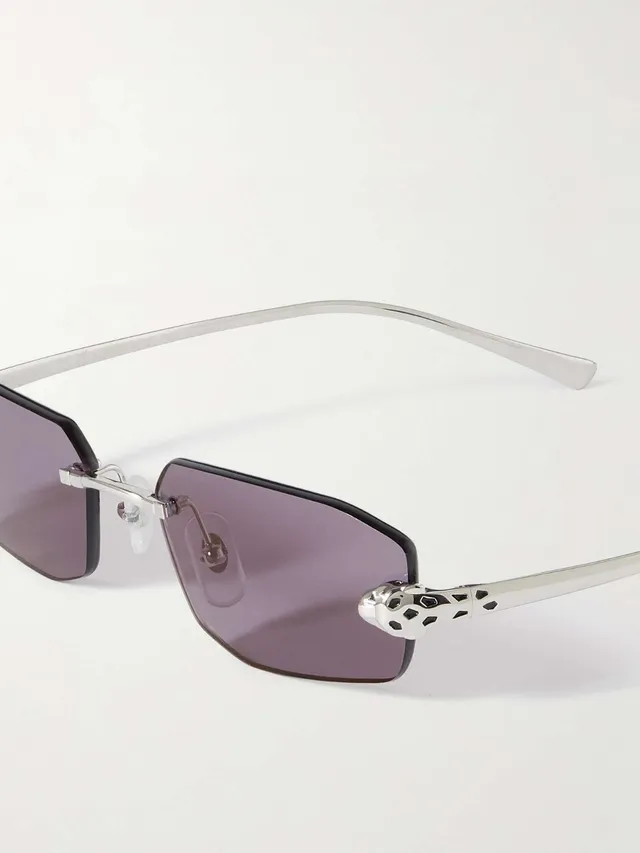 Cartier Panthère de Cartier Lunettes de Soleil Dorées Sans Monture à Temple Panthère 7
