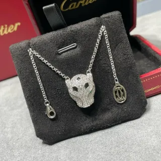 Cartier Panthère Diamond and Enamel Panther Head Necklace