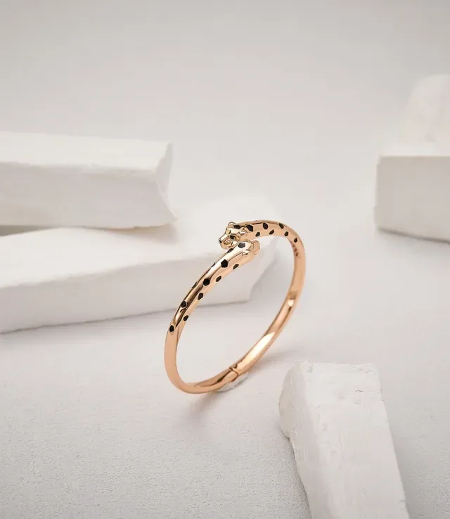 Cartier Panthère Tête de Panthère Émaillée Tachetée Manchette Ouverte 2