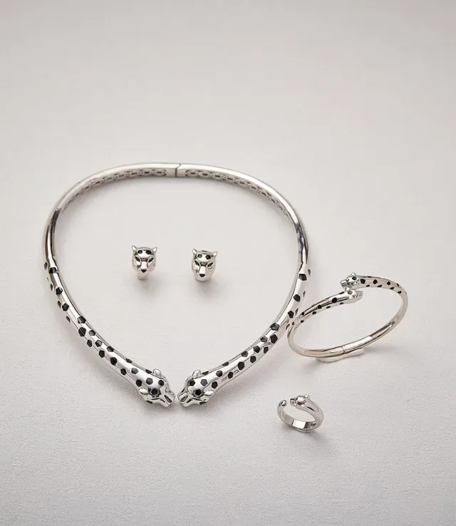 Cartier Panthère Tête de Panthère Émaillée Tachetée Manchette Ouverte 5