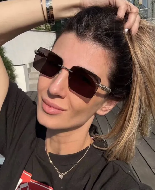 Cartier Santos de Cartier lunettes de soleil sans monture barre supérieure piquante 3