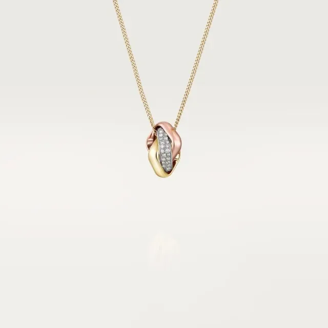Collier Cartier Trinity Pavé Diamant Or Tricolore 1