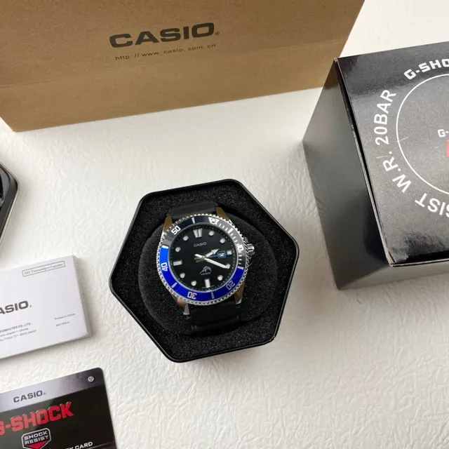 Casio Diver's Watch Blue and Black Bezel Quartz Watch 8