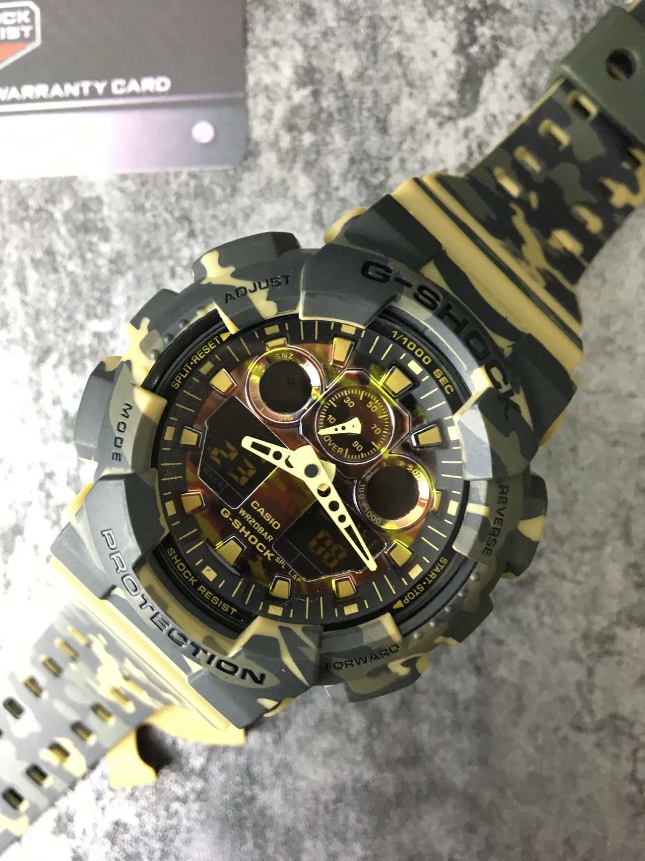 Casio G-Shock GA-100 Camouflage Yellow Sports Watch 6