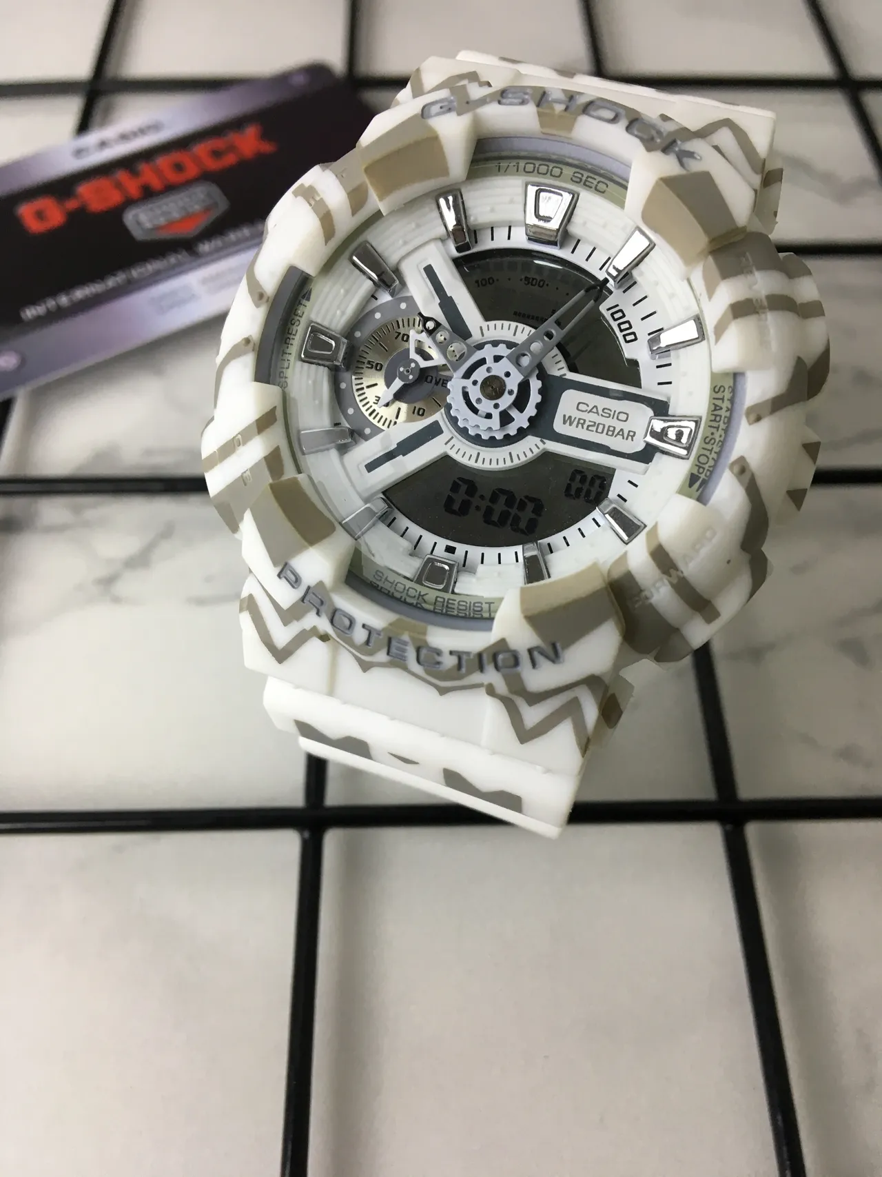 Casio G-Shock GA-110 Camouflage White Gray Sports Watch 2