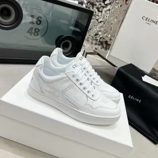 Celine CT-01 Sneakers Lifestyle Blancs avec Logo Perforé