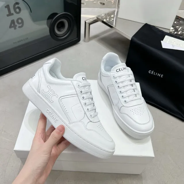 Celine CT-01 White Perforated Logo Lifestyle Sneakers 2