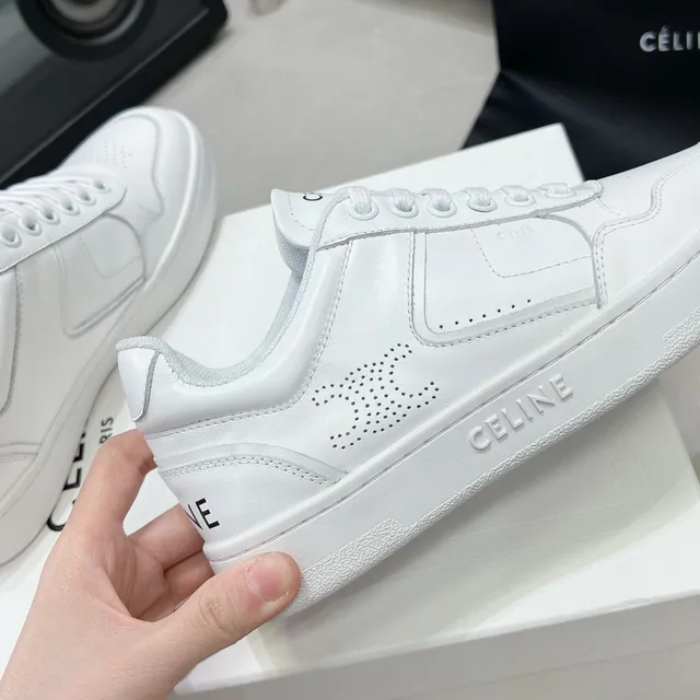 Celine CT-01 White Perforated Logo Lifestyle Sneakers 4