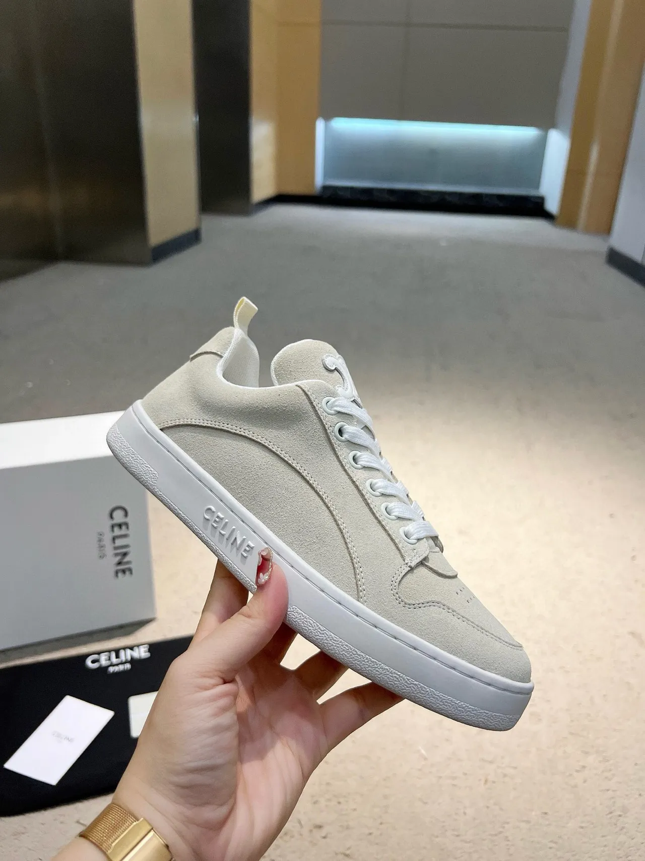 Celine CT-01 Z Trainer Off-White حذاء أسلوب حياة سويد 2