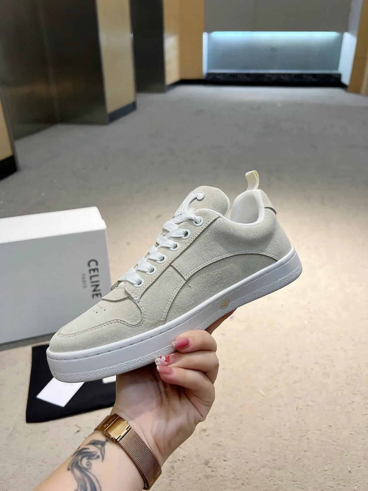 Celine CT-01 Z Trainer Off-White حذاء أسلوب حياة سويد 3