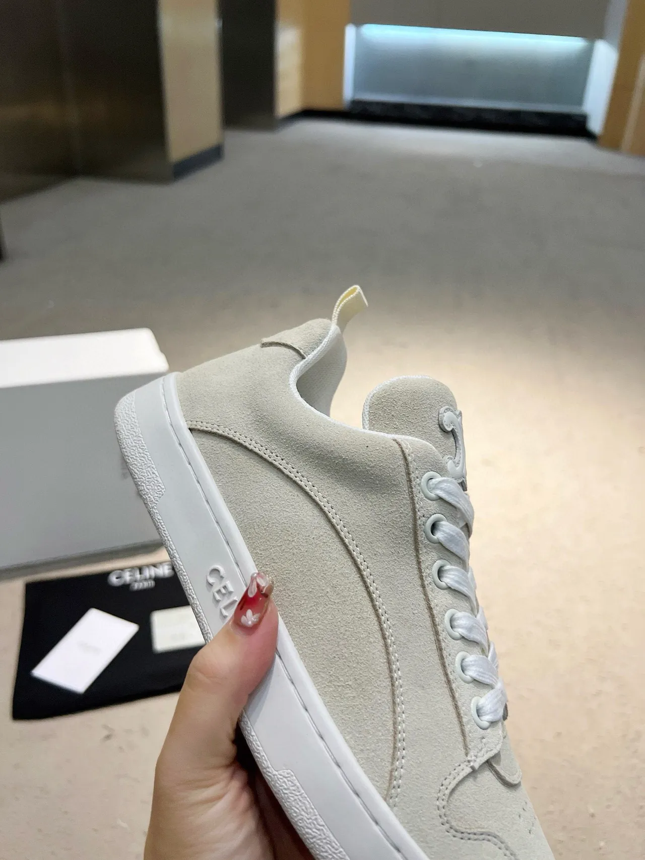 Celine CT-01 Z Trainer Off-White حذاء أسلوب حياة سويد 7