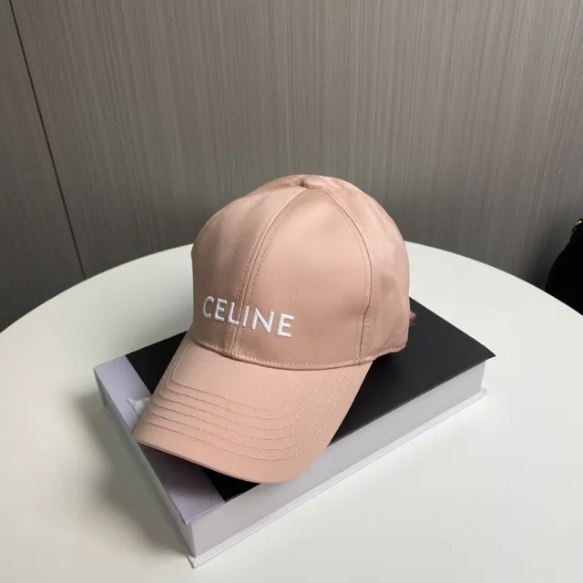 Celine Embroidered Logo Dusty Pink Baseball Cap 3