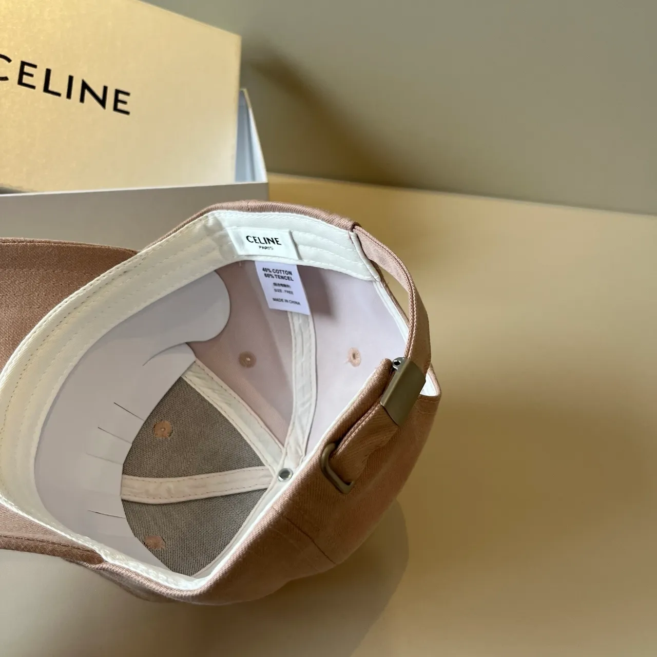 Celine Interlocking CC Embroidered Dusty Rose Baseball Cap 4