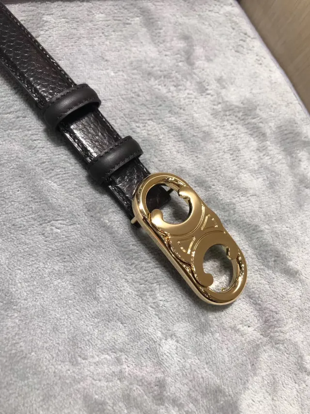 Celine Triomphe Patent Snakeskin Black Leather Belt 3