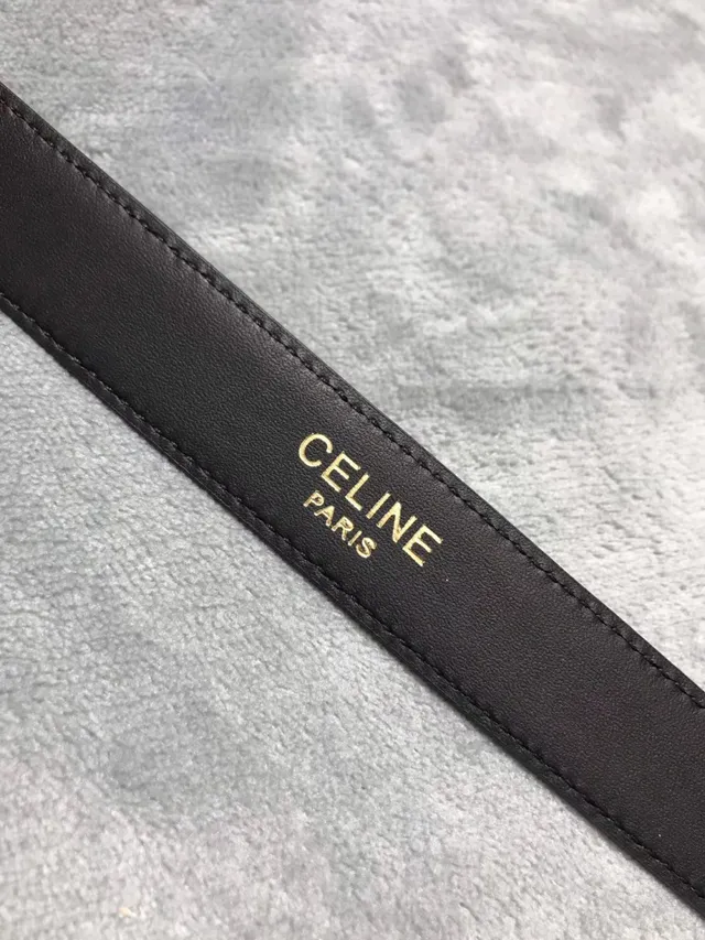 Celine Triomphe Patent Snakeskin Black Leather Belt 4