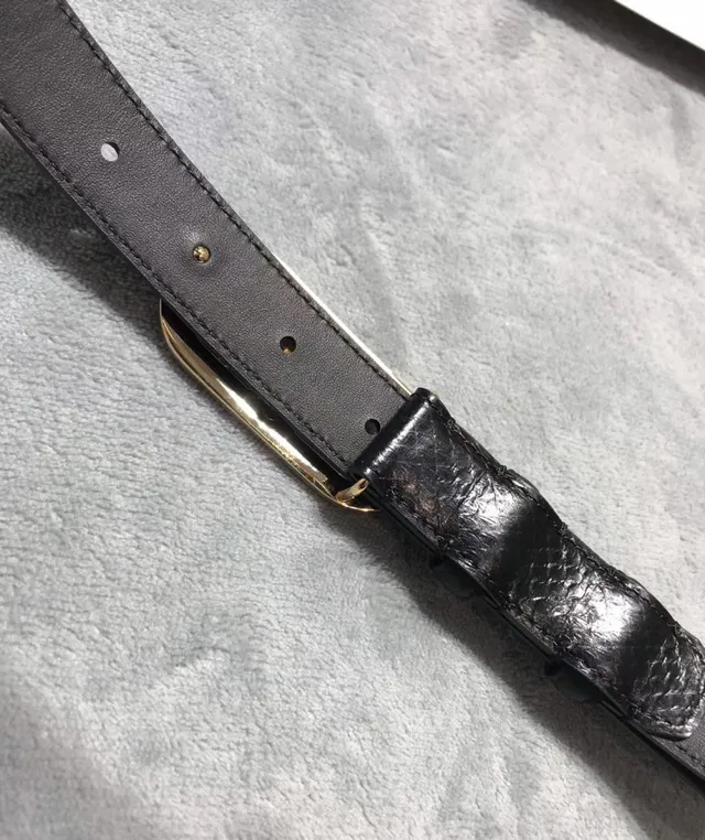 Celine Triomphe Patent Snakeskin Black Leather Belt 6