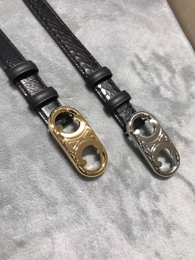 Celine Triomphe Patent Snakeskin Black Leather Belt 11