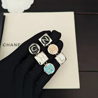 Chanel Alphabet Charm Multicolor Gold Enamel Letter Charms Metal Bracelet
