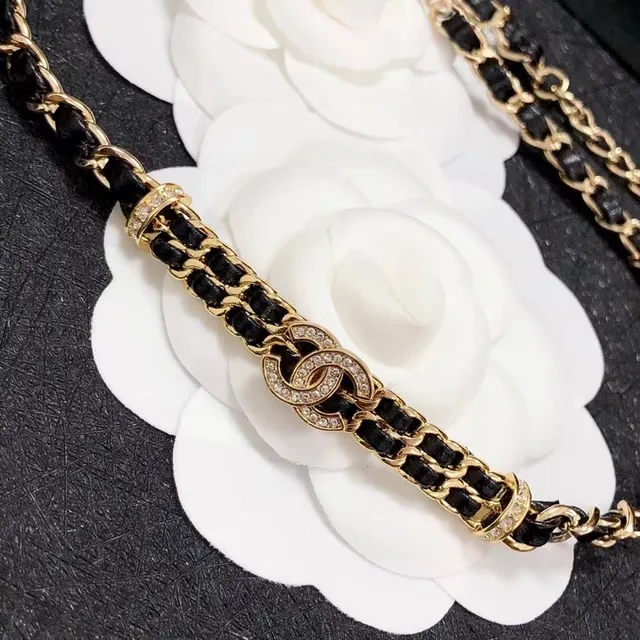 Chanel Black Gold Chain Leather Weave Fashion Belt Bag 6