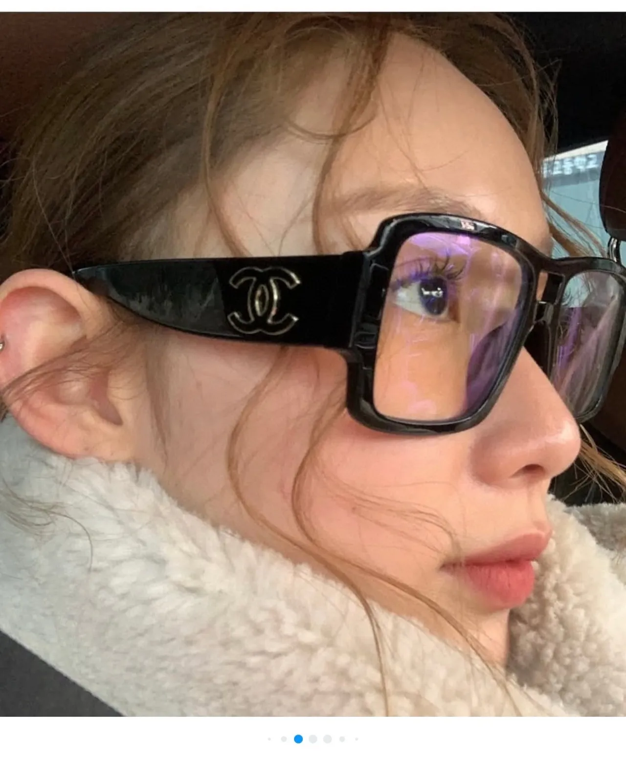 Chanel Black Rectangular Frame Acetate Material Optical Glasses 8