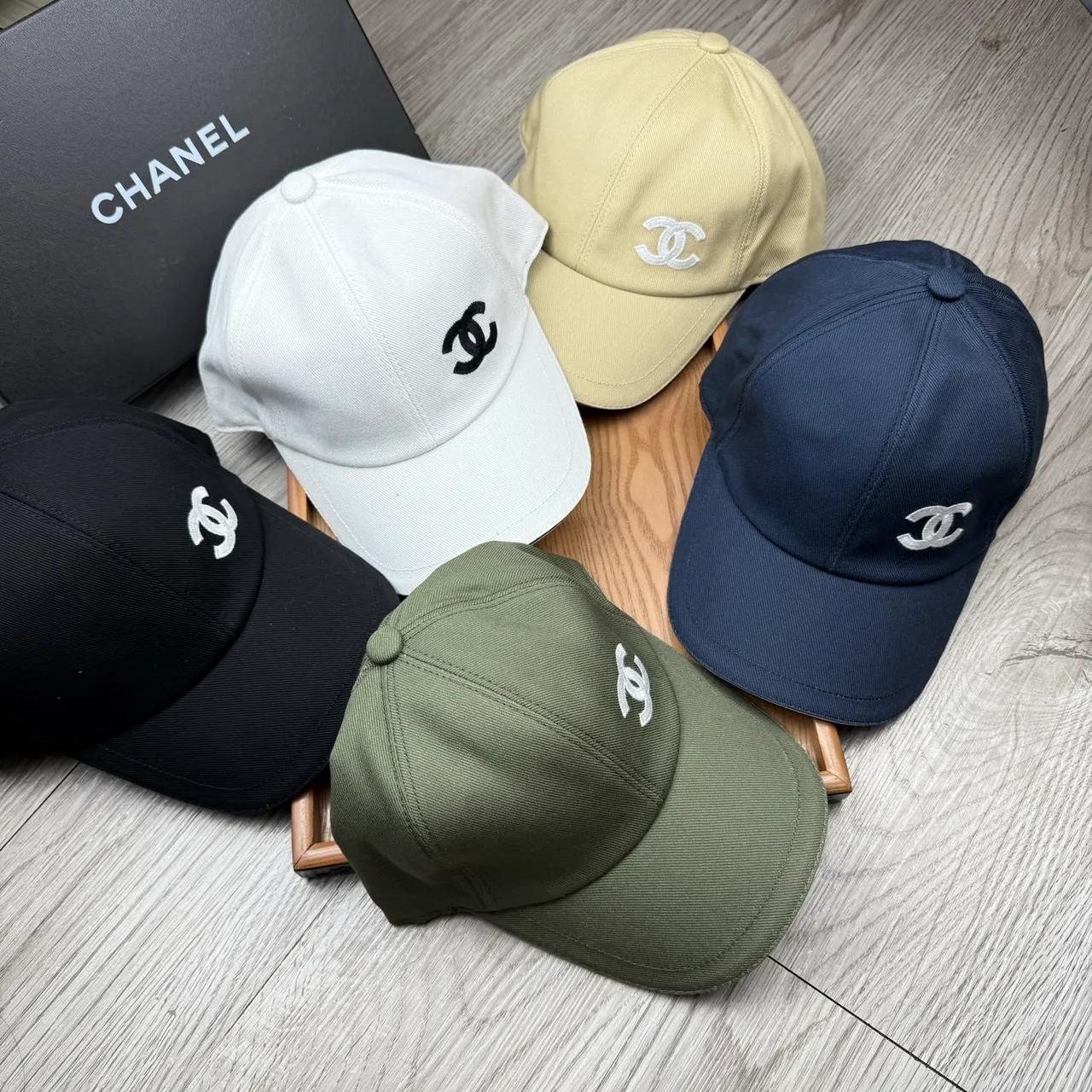 Chanel Black White Six-Panel Construction Embroidered Interlocking CC Logo Baseball Cap 4