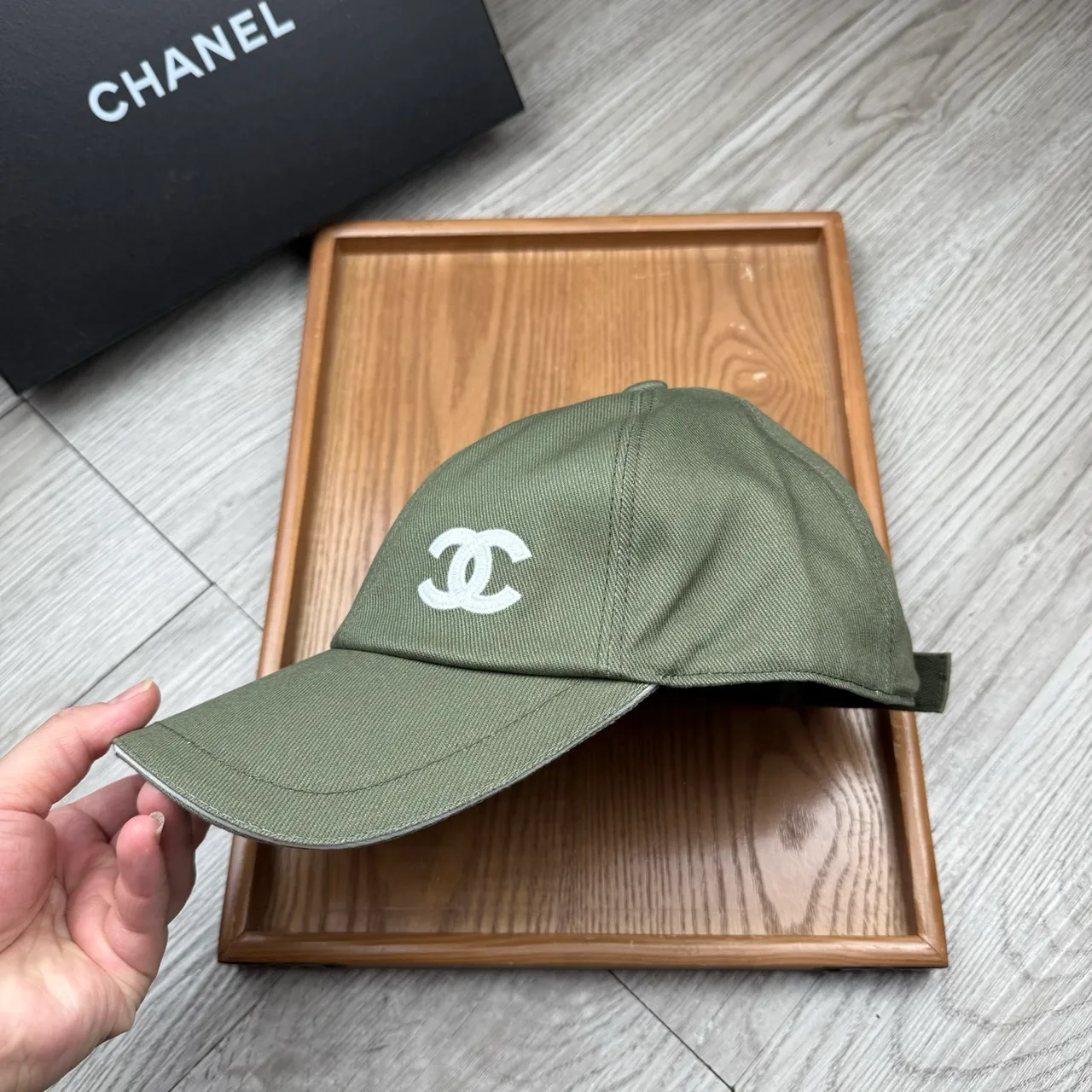 Chanel Black White Six-Panel Construction Embroidered Interlocking CC Logo Baseball Cap 2