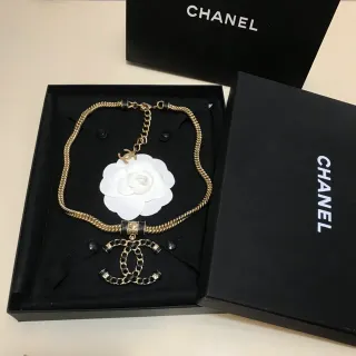 Chanel Camellia नेकलेस White Gold-Tone Chain नेकलेस