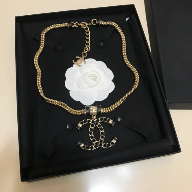Chanel Camellia Necklace White Gold-Tone Chain Necklace 6