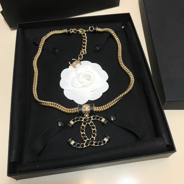 Chanel Camellia Necklace White Gold-Tone Chain Necklace 8