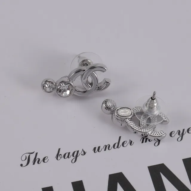 Chanel CC Crystal Stud Earrings 3