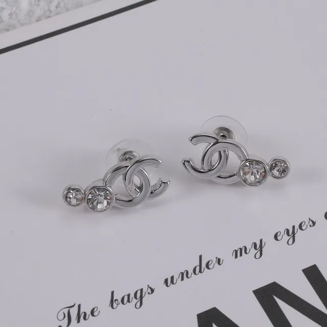 Chanel CC Crystal Stud Earrings 4