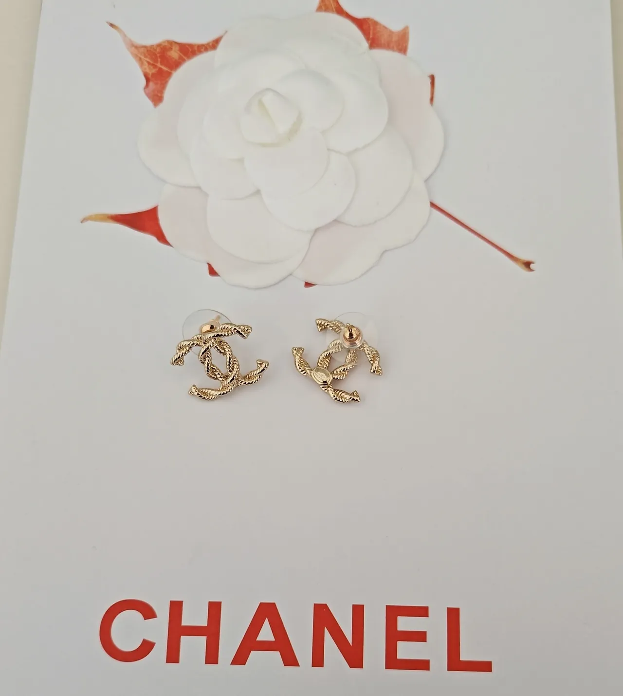 Chanel CC Rope Gold-Tone Stud Earrings 3