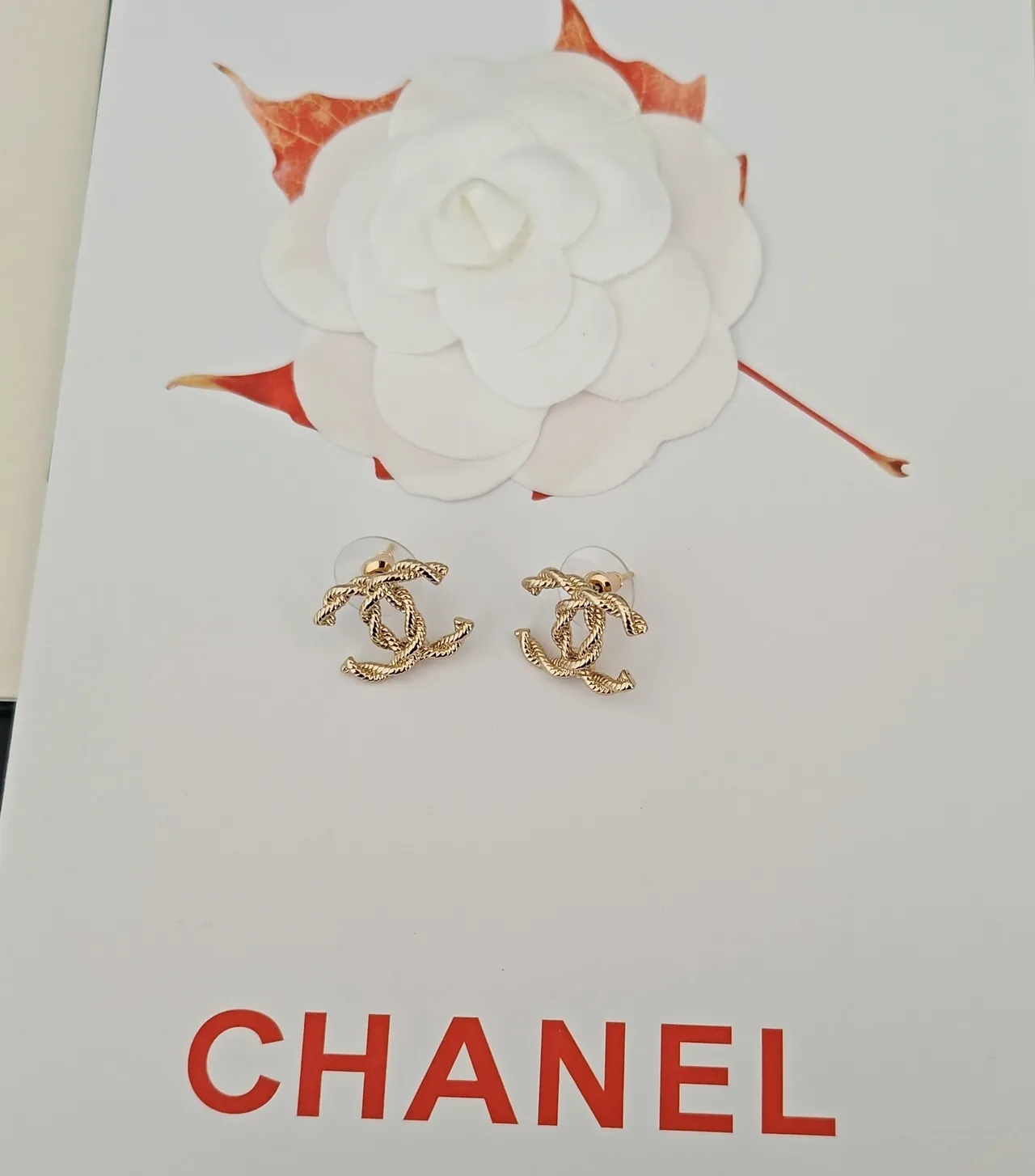 Chanel CC Rope Gold-Tone Stud Earrings 4