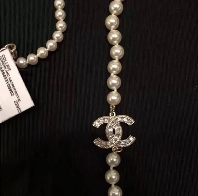 Chanel Classic Pearl Necklace White Silver Double-Strand Necklace 5