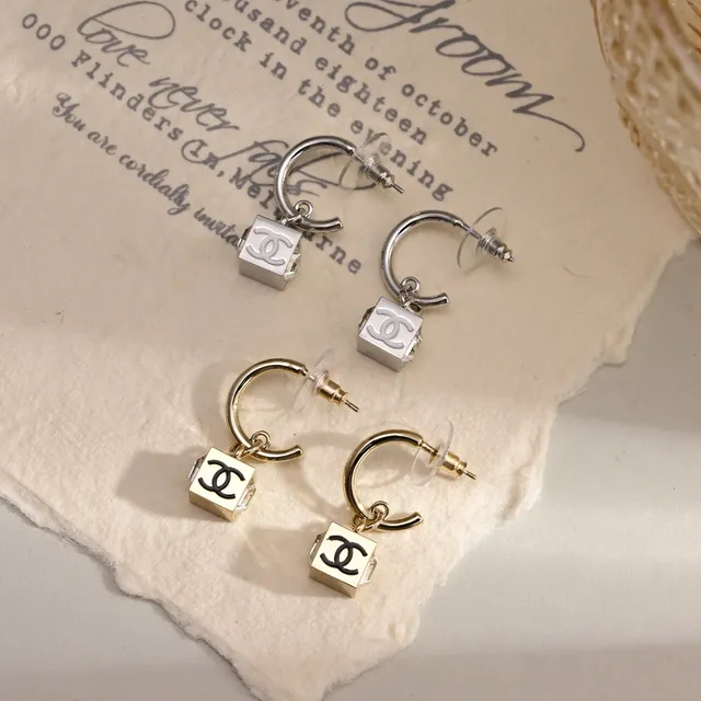 Chanel Cube Pendant Necklace Gold and Silver Tone Necklaces 3