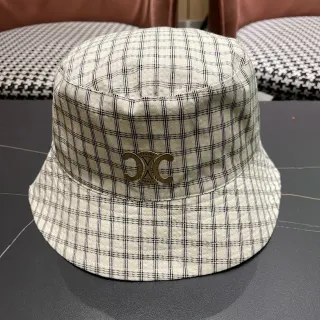 Chanel Interlocking CC Logo Plaid Bucket Hat