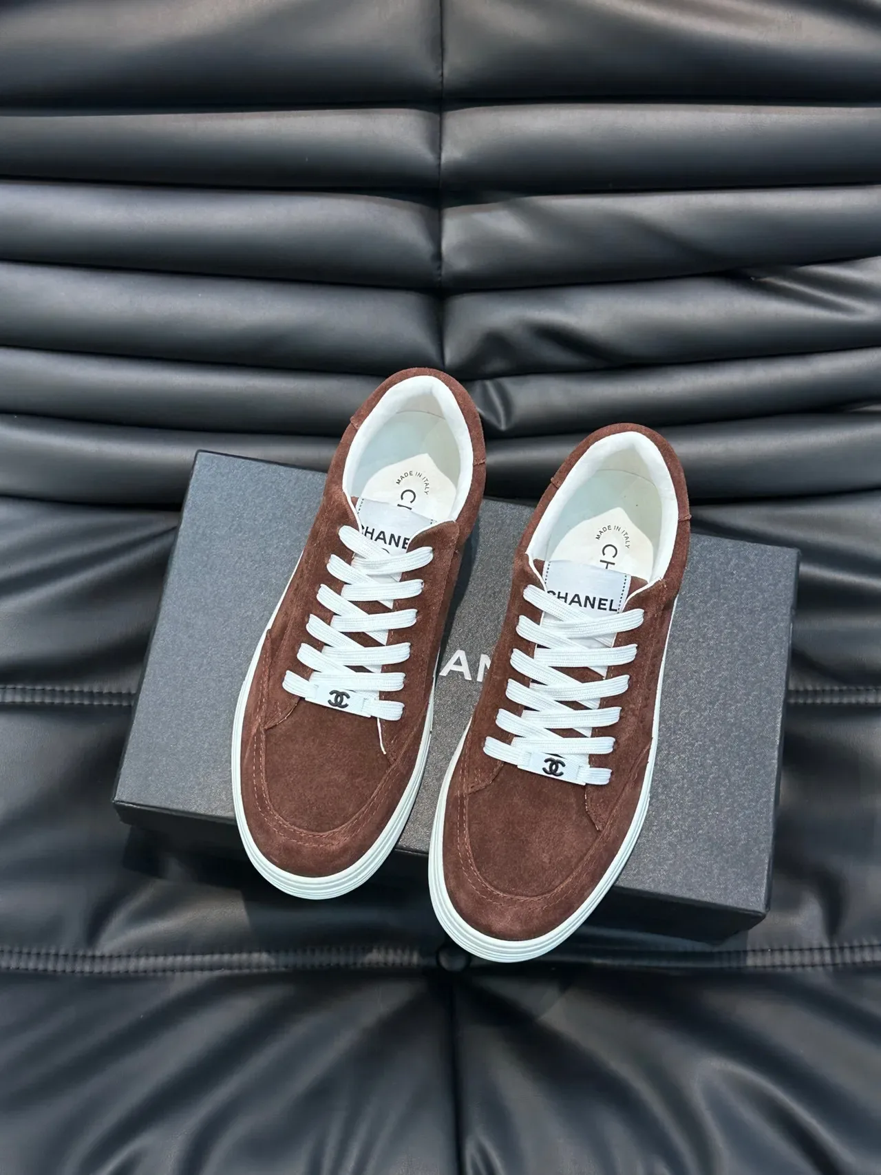 Chanel Lifestyle Sneaker Brown White Suede Upper Laces Lifestyle Sneakers 2