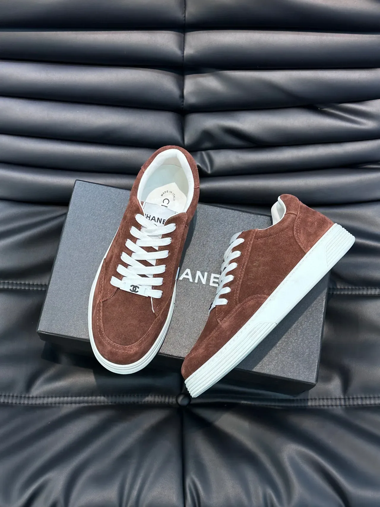 Chanel Lifestyle Sneaker Brown White Suede Upper Laces Lifestyle Sneakers 3