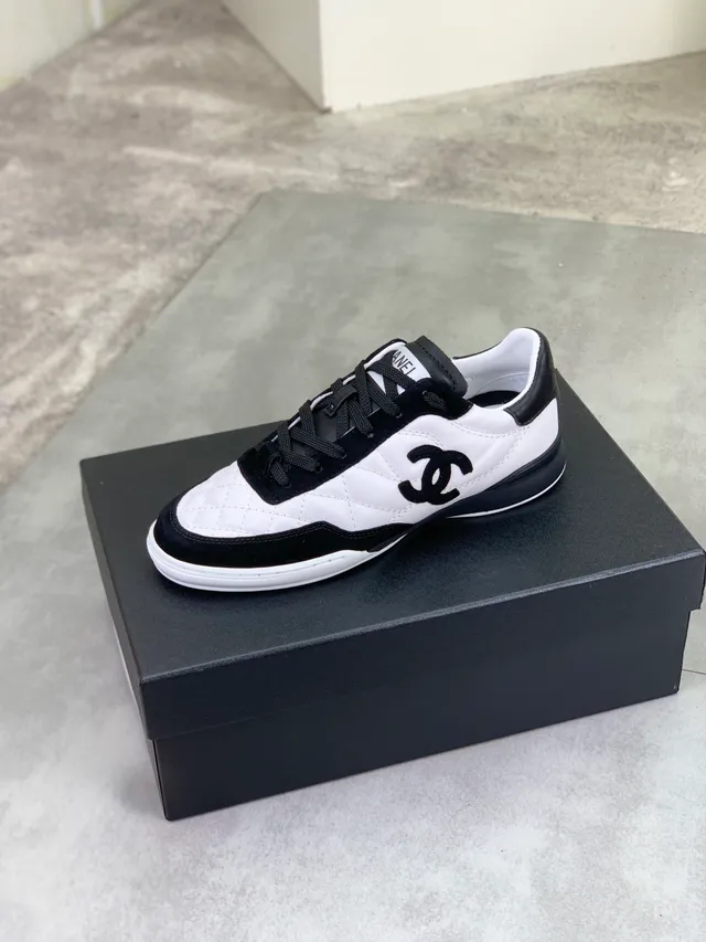 Chanel Quilted Leather and Suede Low-Top Lifestyle Sneakers 4
