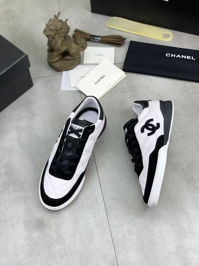 Chanel Quilted Leather and Suede Low-Top Lifestyle Sneakers 5