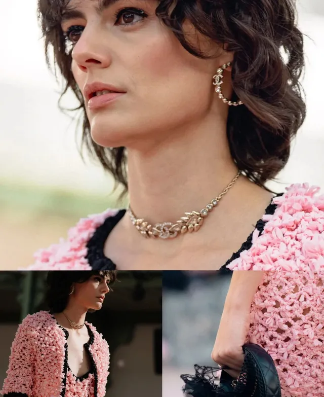 Chanel Aros plateados transparentes silueta de aro cristal-set bezels aretes 7