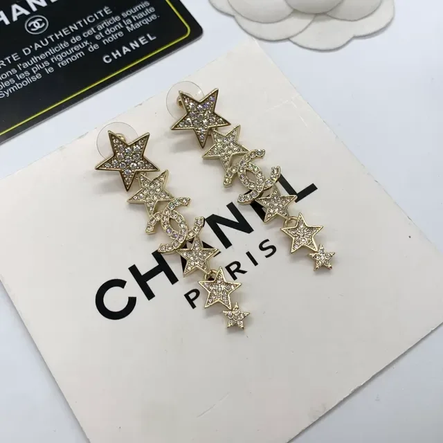 Chanel Star and CC Crystal Pavé Cascade Drop Earrings 5