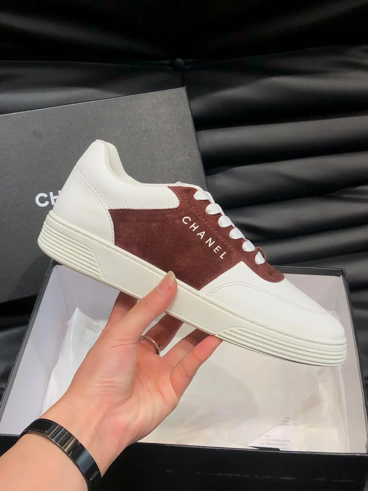 Chanel Two-Tone Suede and Leather Lifestyle Sneakers 5