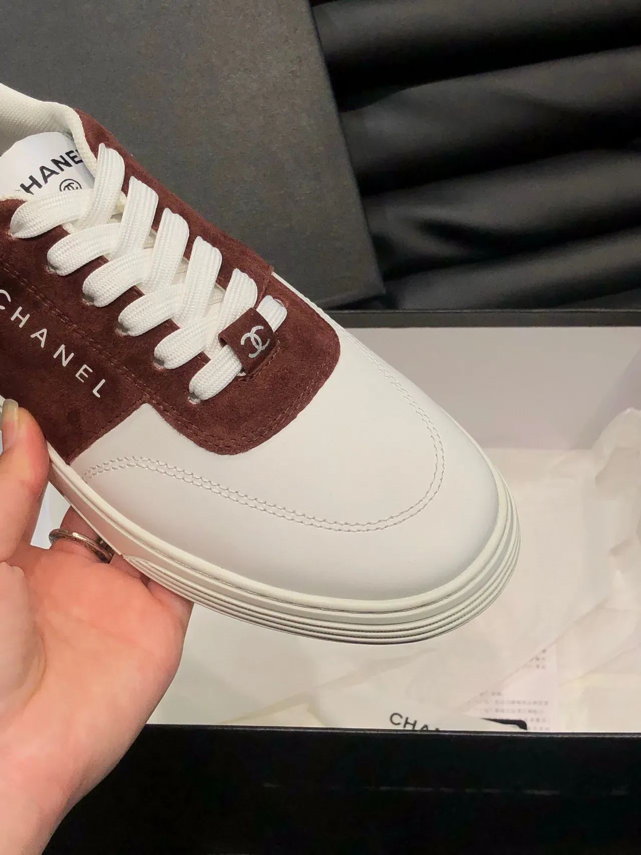 Chanel Two-Tone Suede and Leather Lifestyle Sneakers 8
