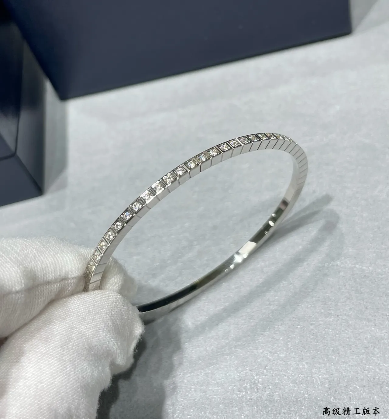 Chopard Or Argent Géométrique Segmenté Canalisé Diamants Bracelet 6