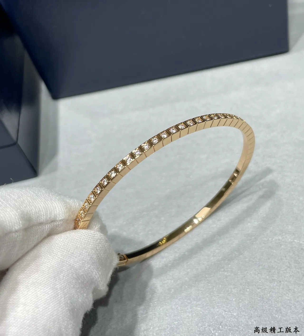 Chopard Or Argent Géométrique Segmenté Canalisé Diamants Bracelet 7