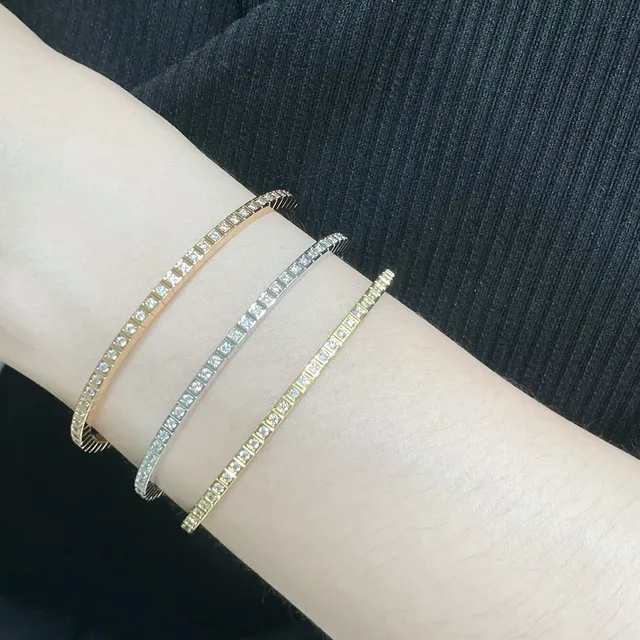 Chopard Or Argent Géométrique Segmenté Canalisé Diamants Bracelet 9