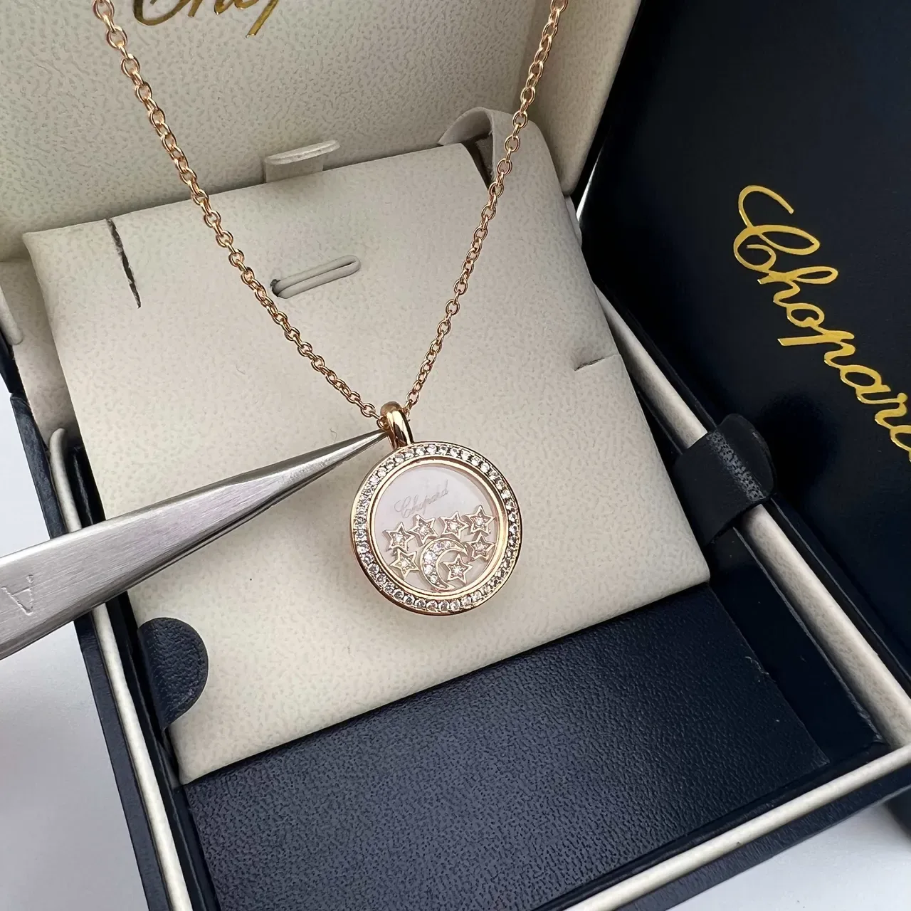 Chopard Happy Stars Crescent Moon and Stars Pendant Necklaces 6