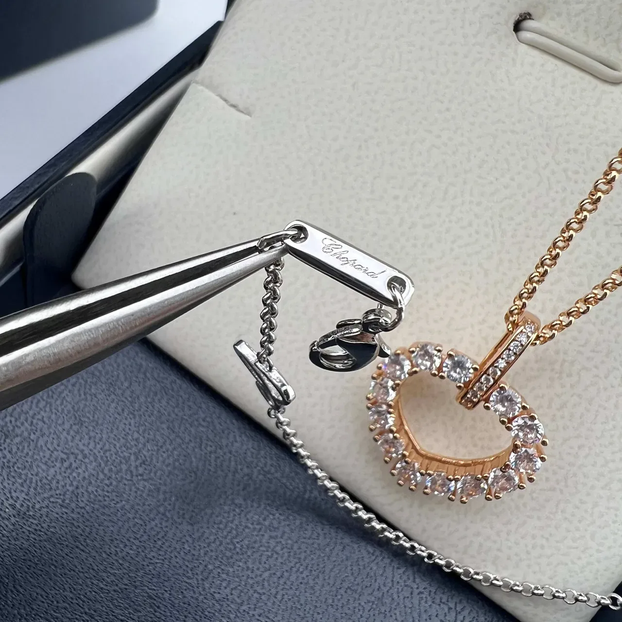 Chopard Open Heart Pavé Pendant Necklace 3